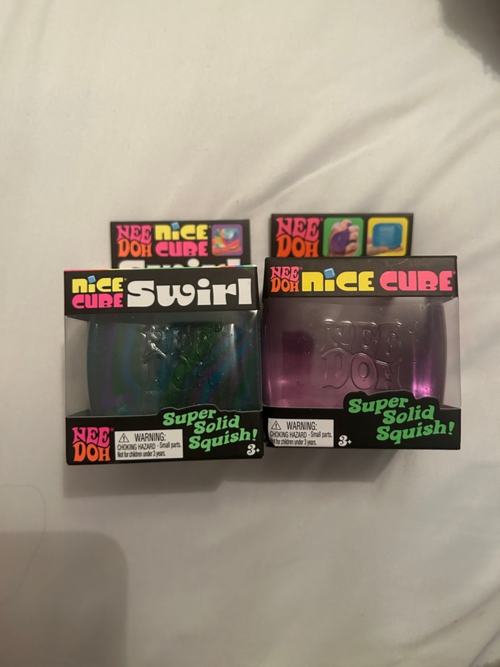 Nee Doh Nice Cube Swirl & Purple Nice Cube Super Solid Squish